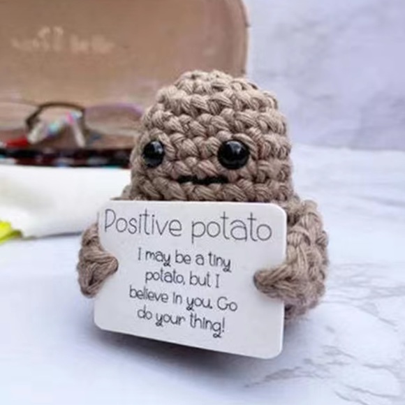 Potato crochet toy cute mini figure inspirational life quote positivity décor - Picture 9 of 10